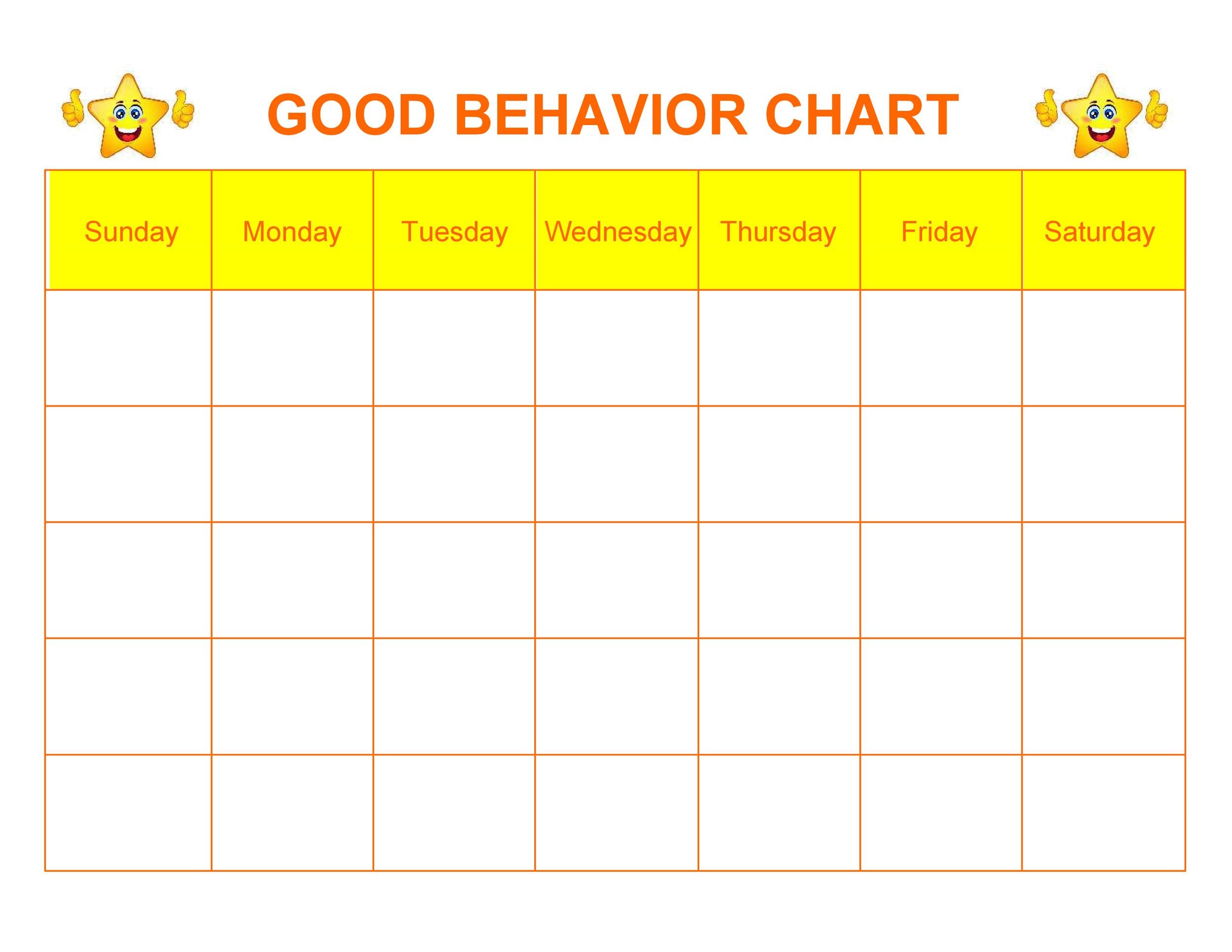 Free Printable Daily Behavior Chart Template Printable Templates