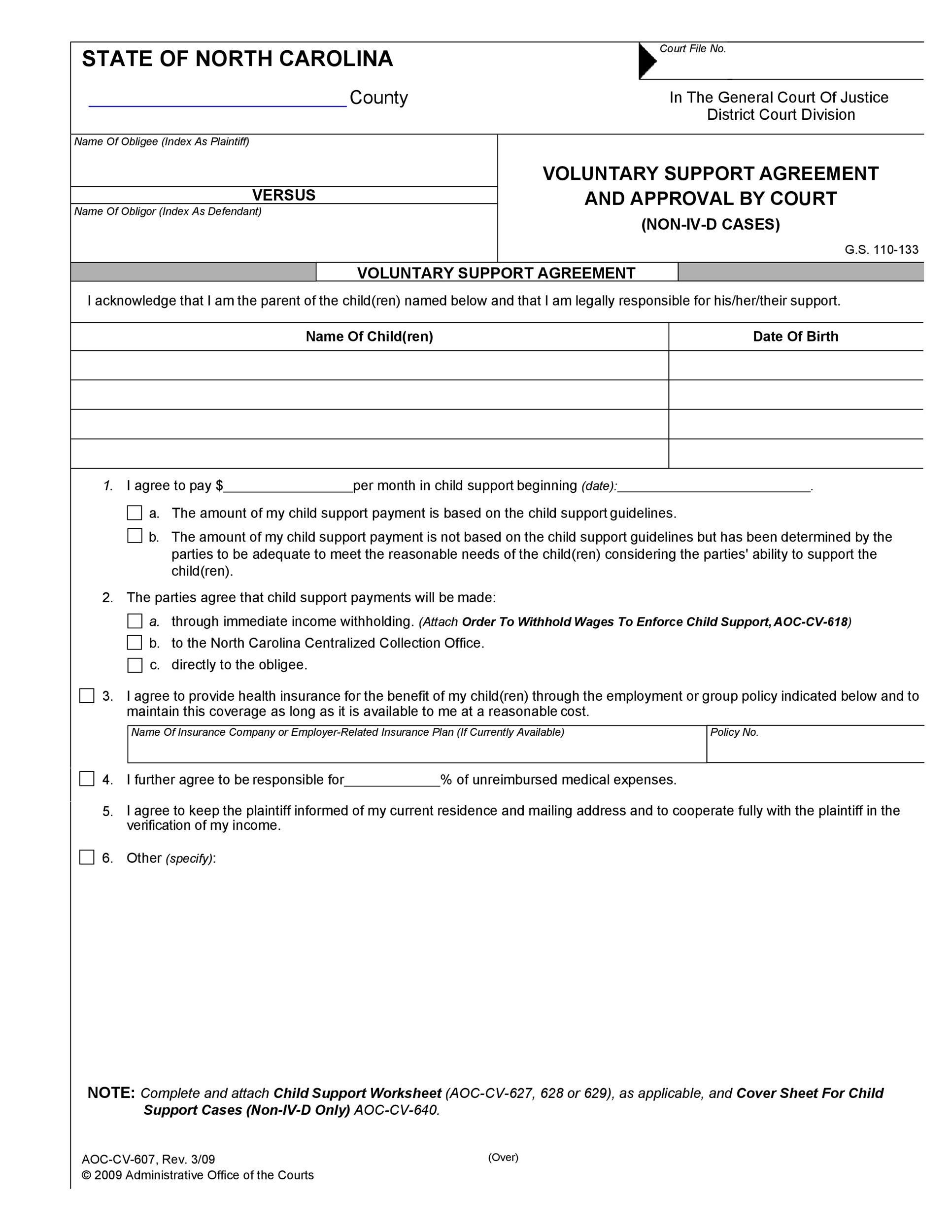 Free child support agreement 18