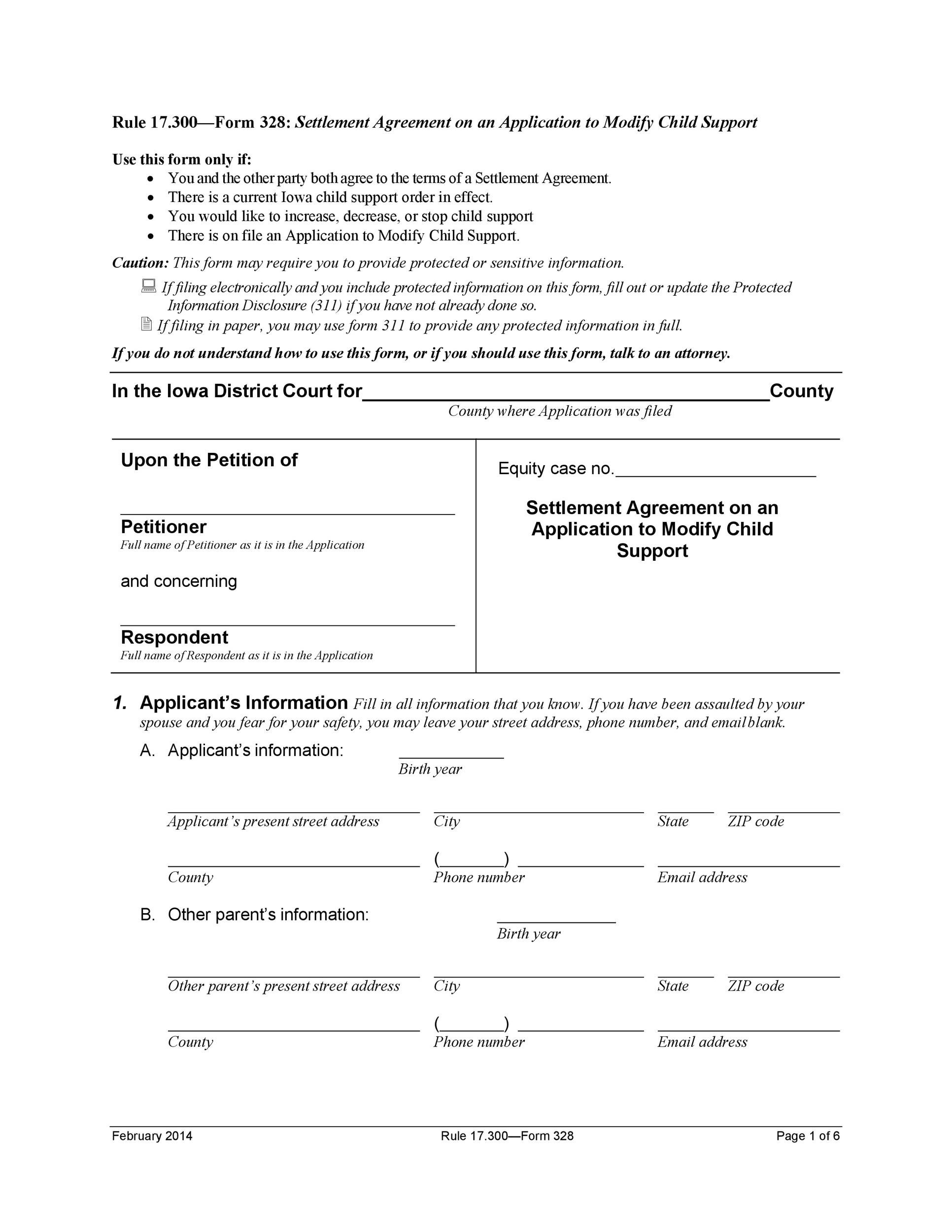 Free child support agreement 25