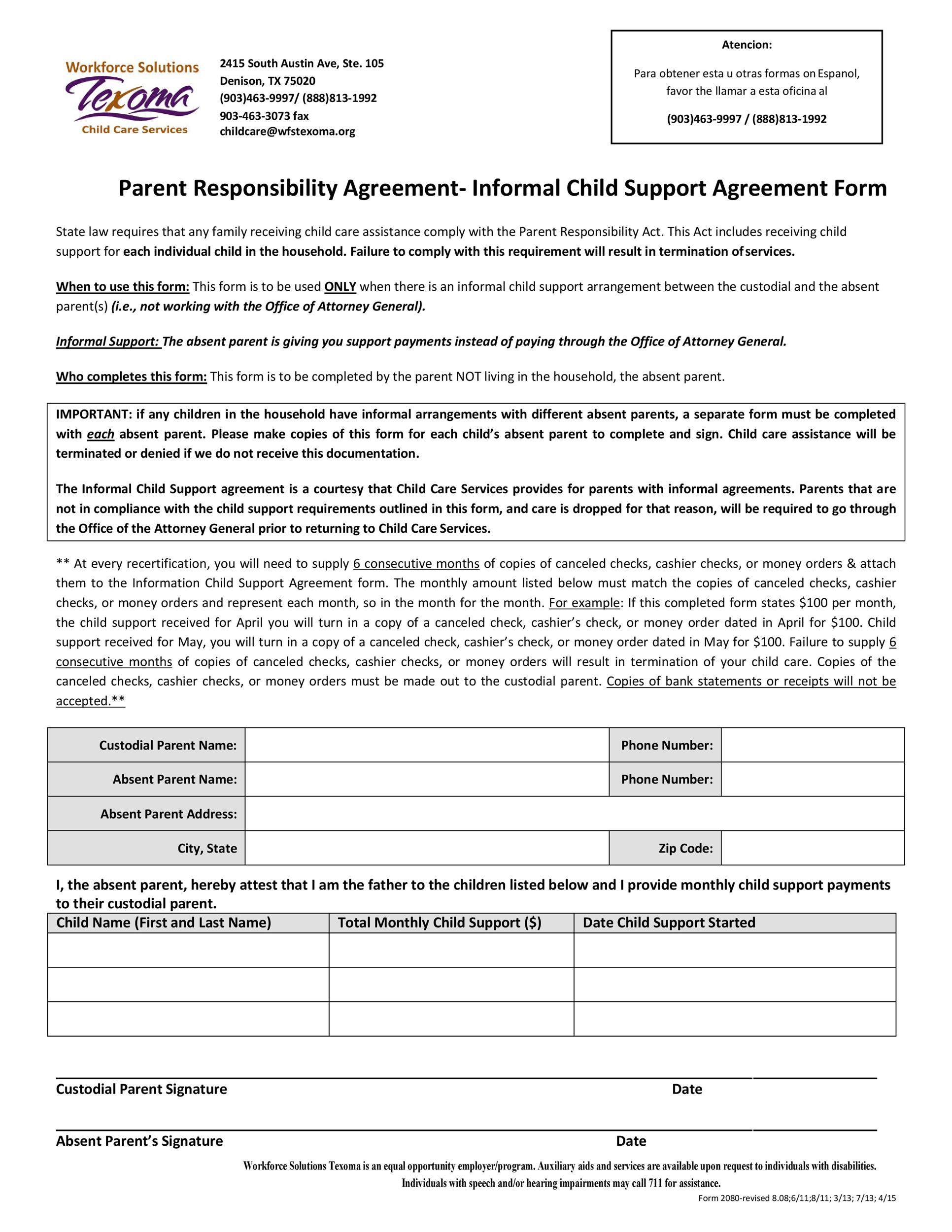 Free child support agreement 28