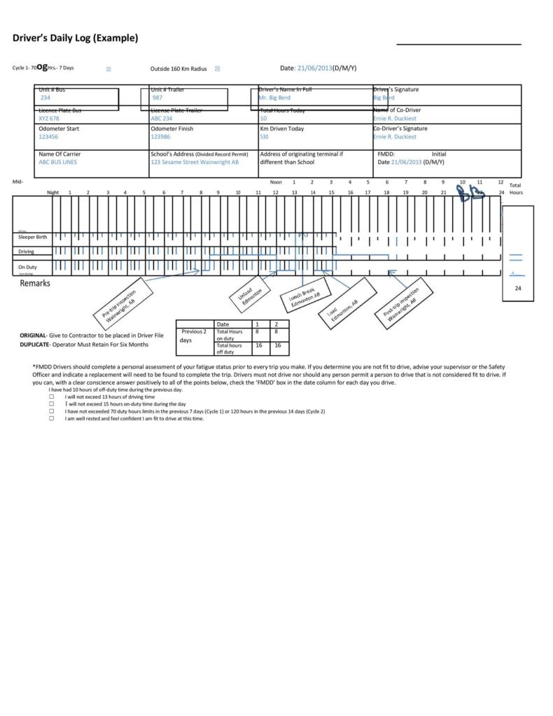 50 Printable Driver's Daily Log Books [Templates & Examples]