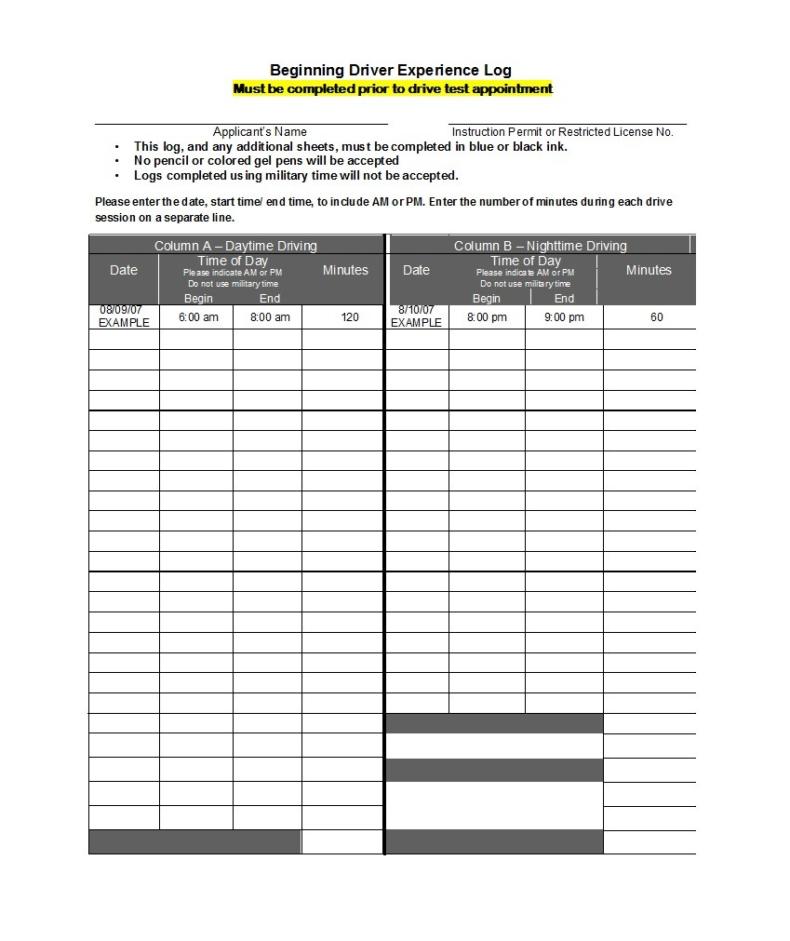 50 Printable Driver's Daily Log Books [Templates & Examples]