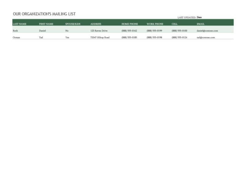 37 Free Email List Templates (PDF, MS Word & Excel) ᐅ TemplateLab