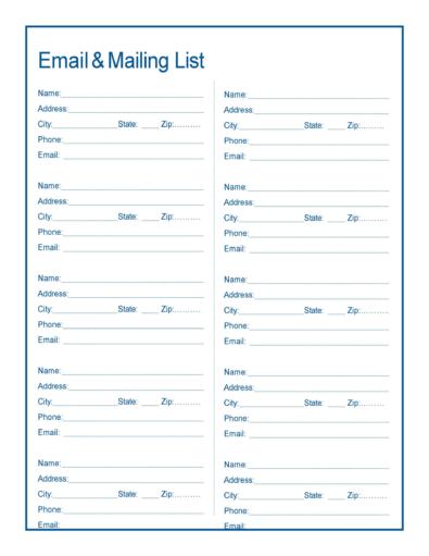 37 Free Email List Templates (PDF, MS Word & Excel) ᐅ TemplateLab