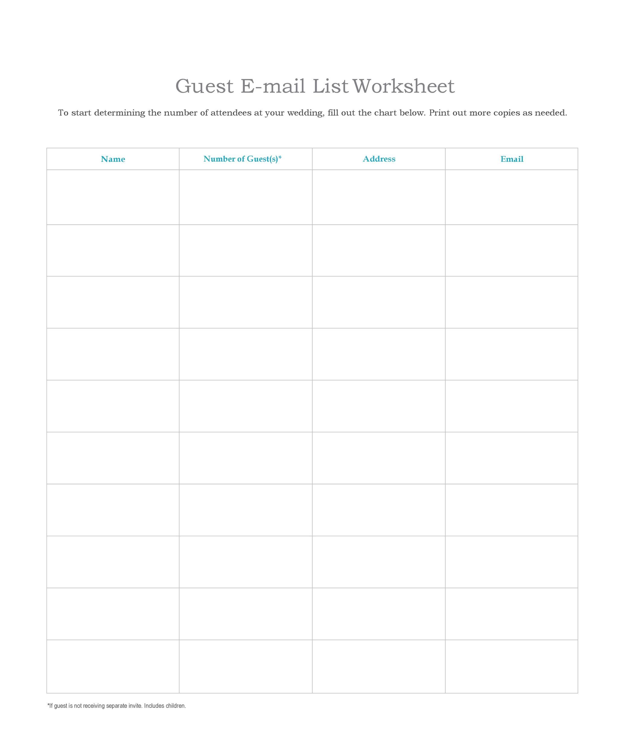 Free email list template 35