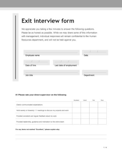 40 Best Exit Interview Templates Forms ᐅ TemplateLab 40 Best Exit Interview Templates Forms ᐅ TemplateLab