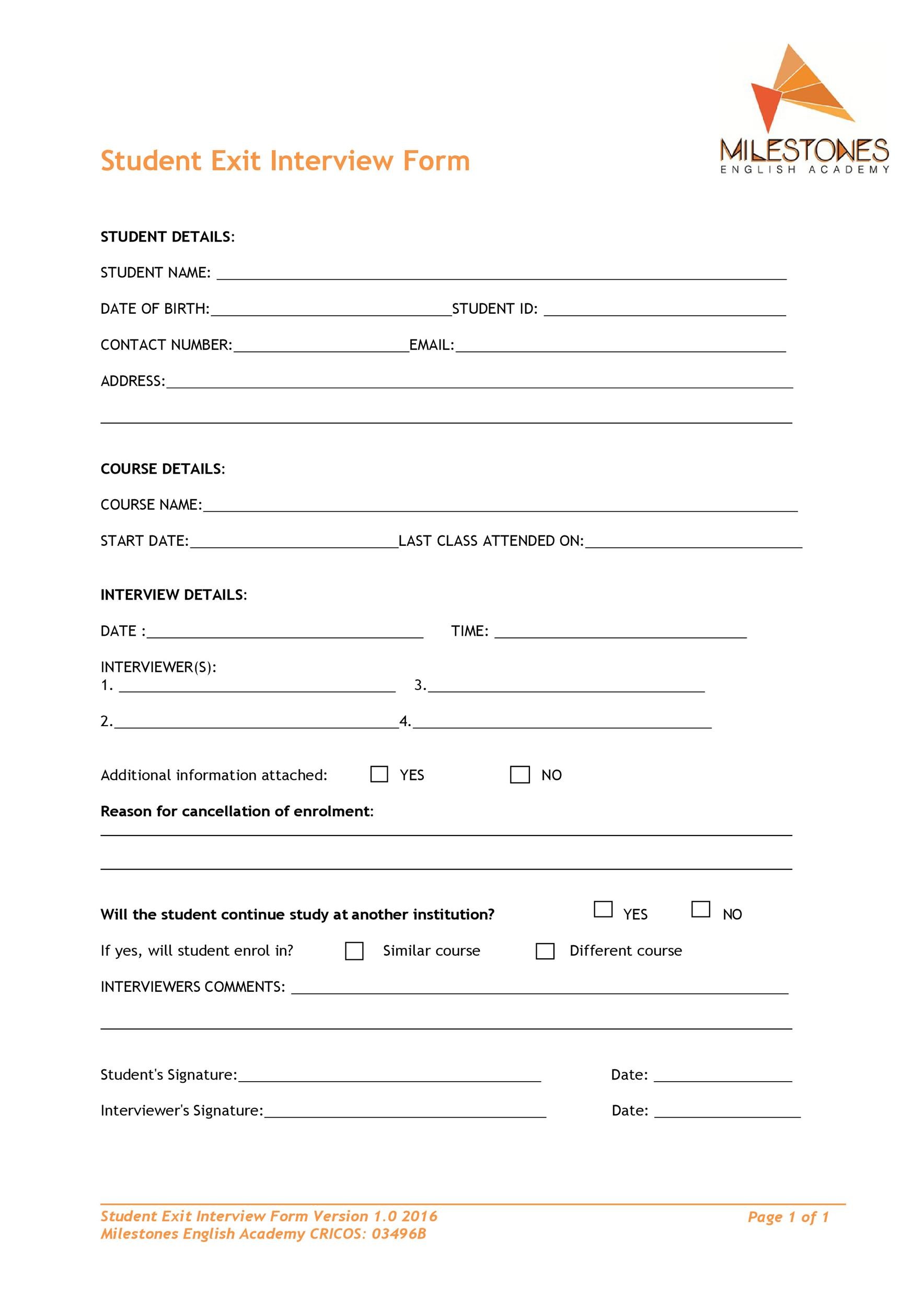 Free exit interview template 30
