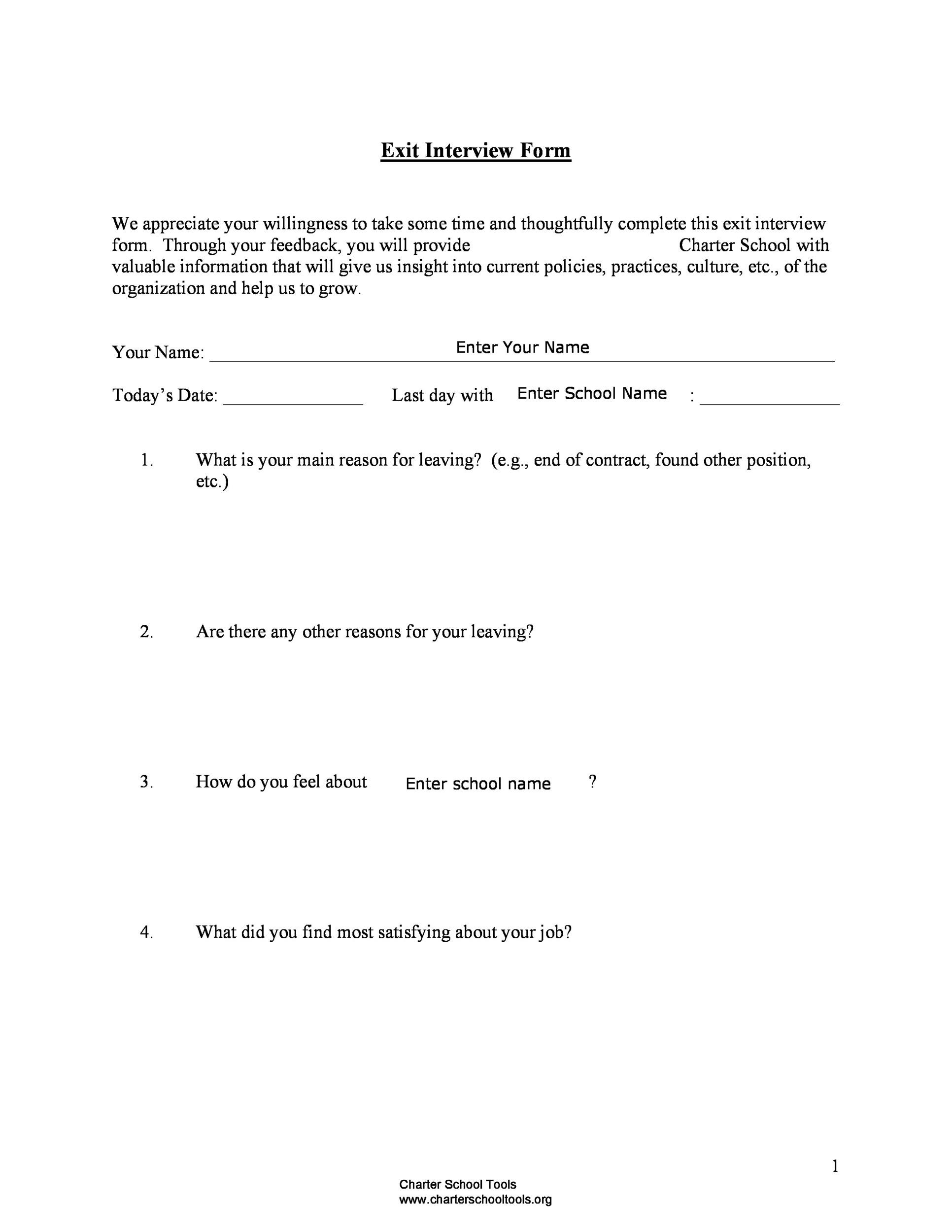 Free exit interview template 31