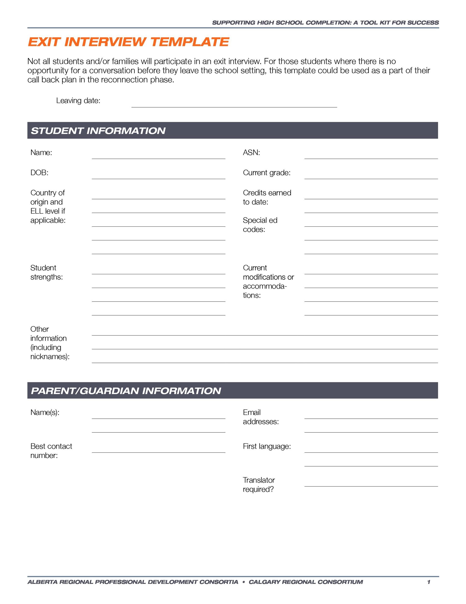 Free exit interview template 34