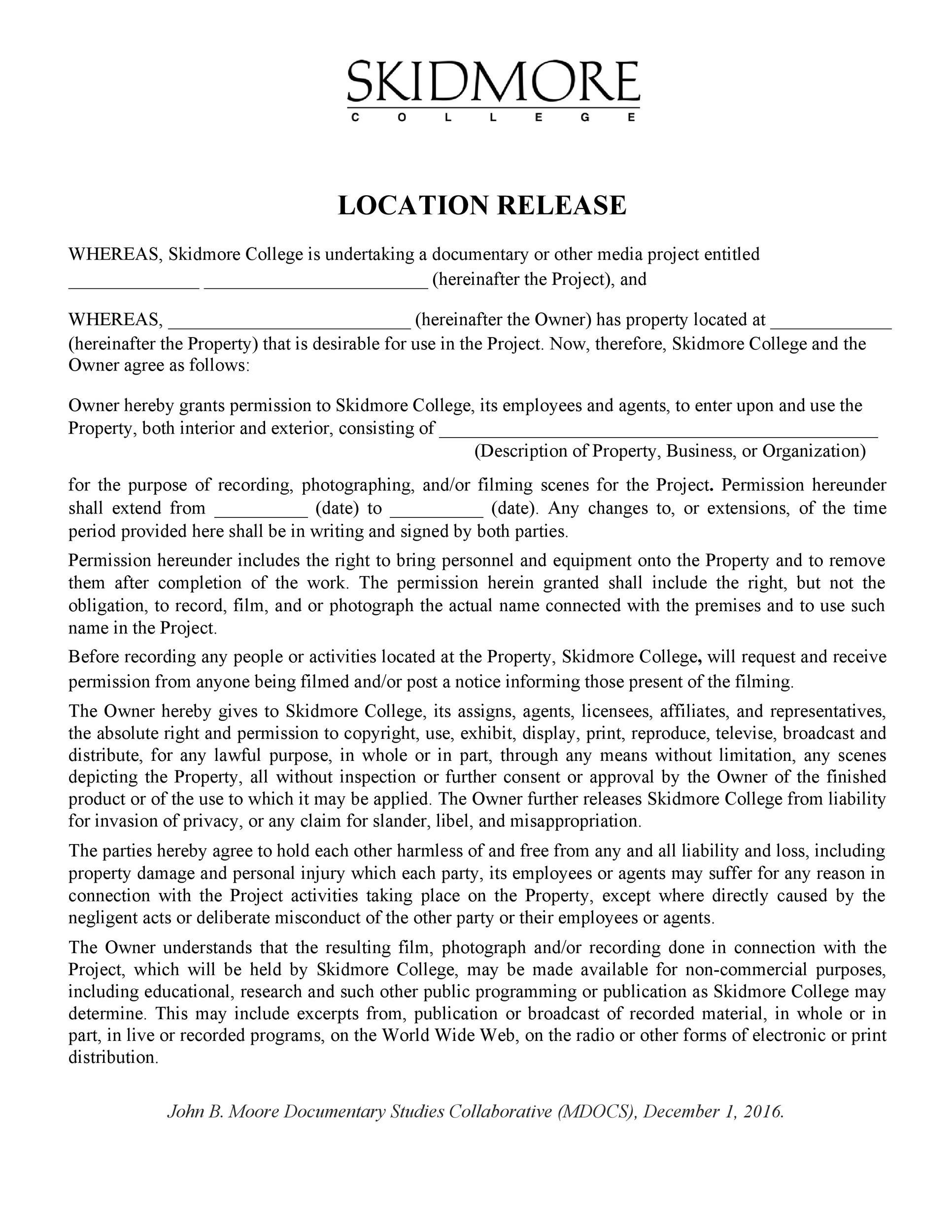 Free location release form 04