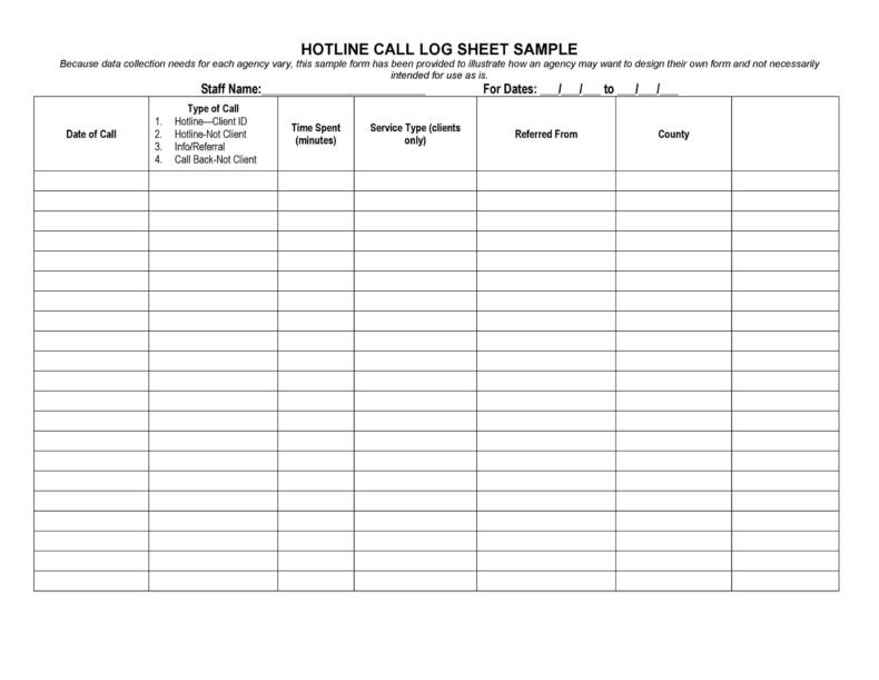 Log Sheet Format