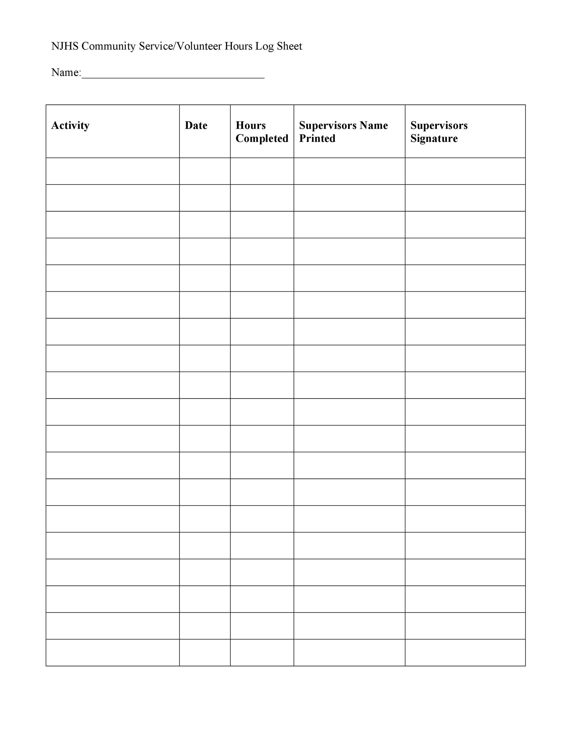50 Printable Log Sheet Templates Direct Download ᐅ Templatelab