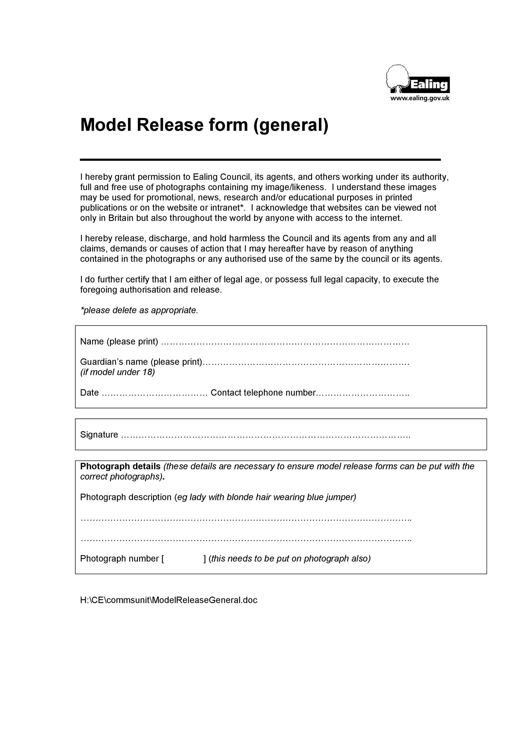 Free model release form 44