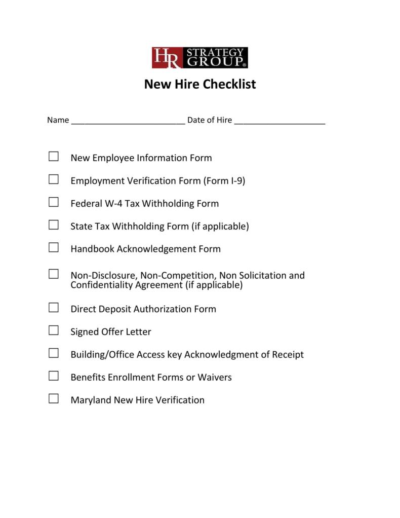 8 New Hire Checklist Template Word Perfect Template Ideas Images