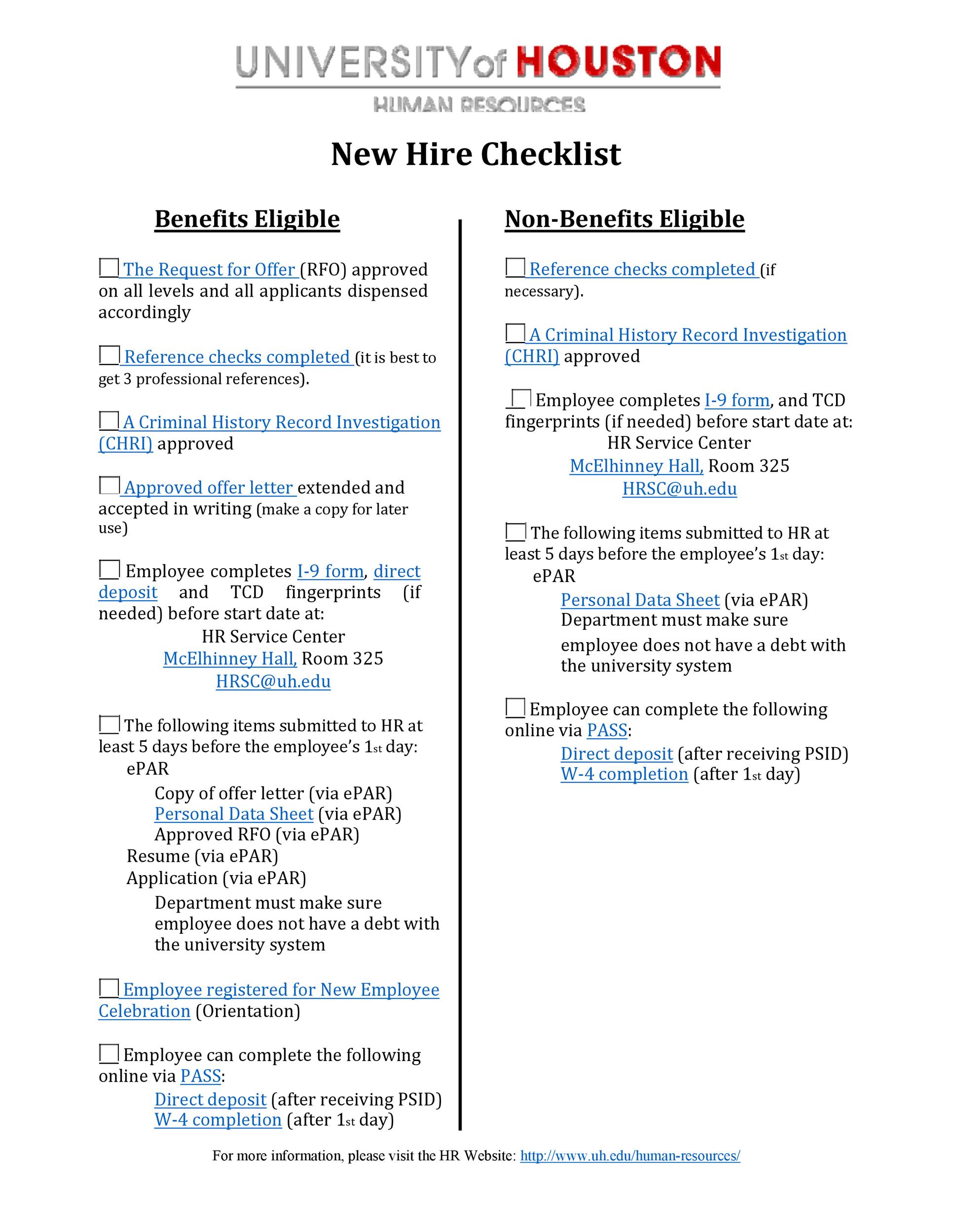 Free new hire checklist 22