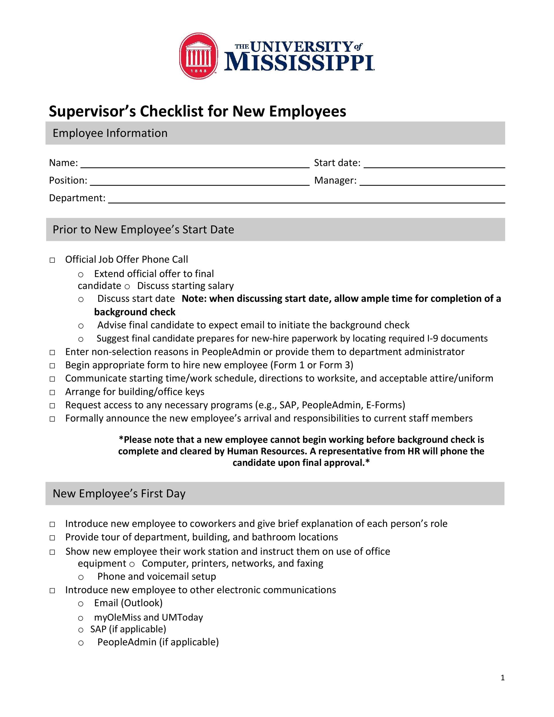 Free new hire checklist 33
