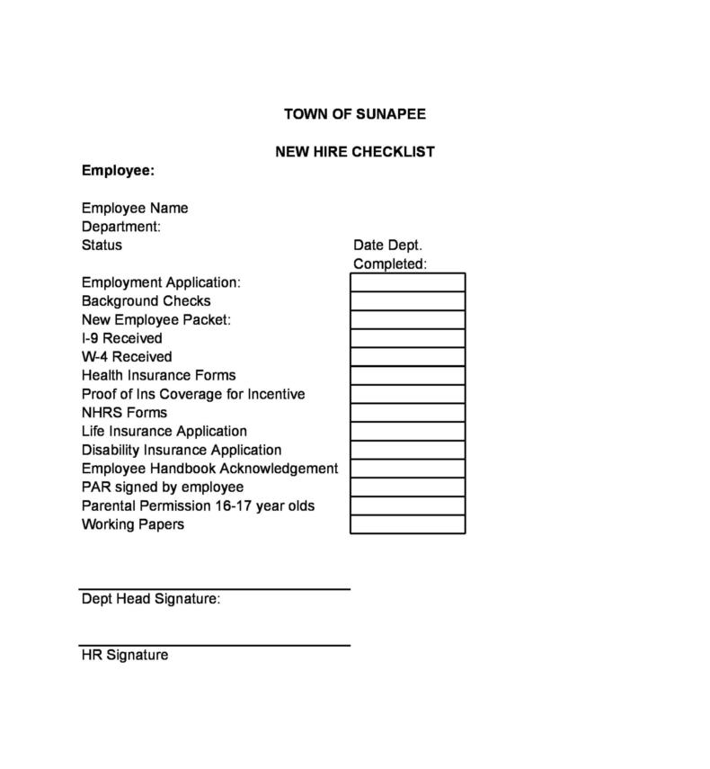 50 Useful New Hire Checklist Templates Forms ᐅ TemplateLab 50 Useful New Hire Checklist Templates Forms ᐅ TemplateLab