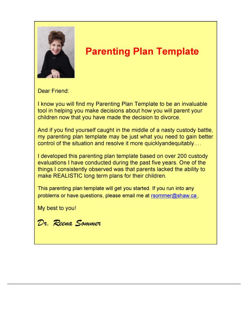 49-free-parenting-plan-custody-agreement-templates