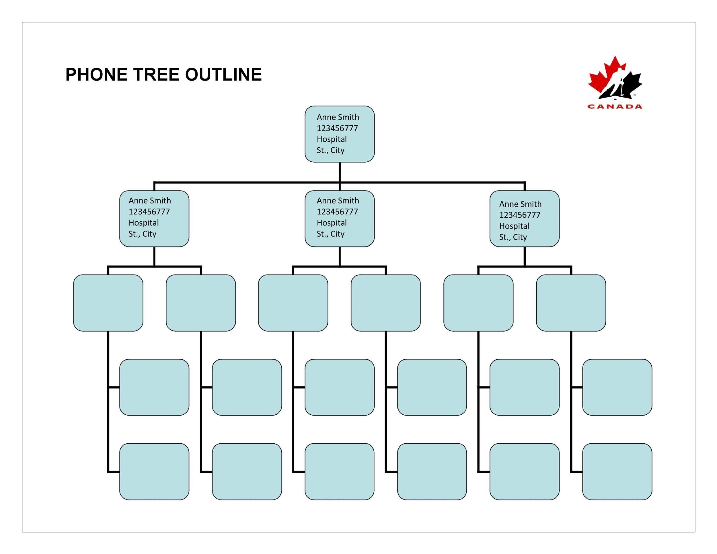 Free Call Tree Template Printable Templates