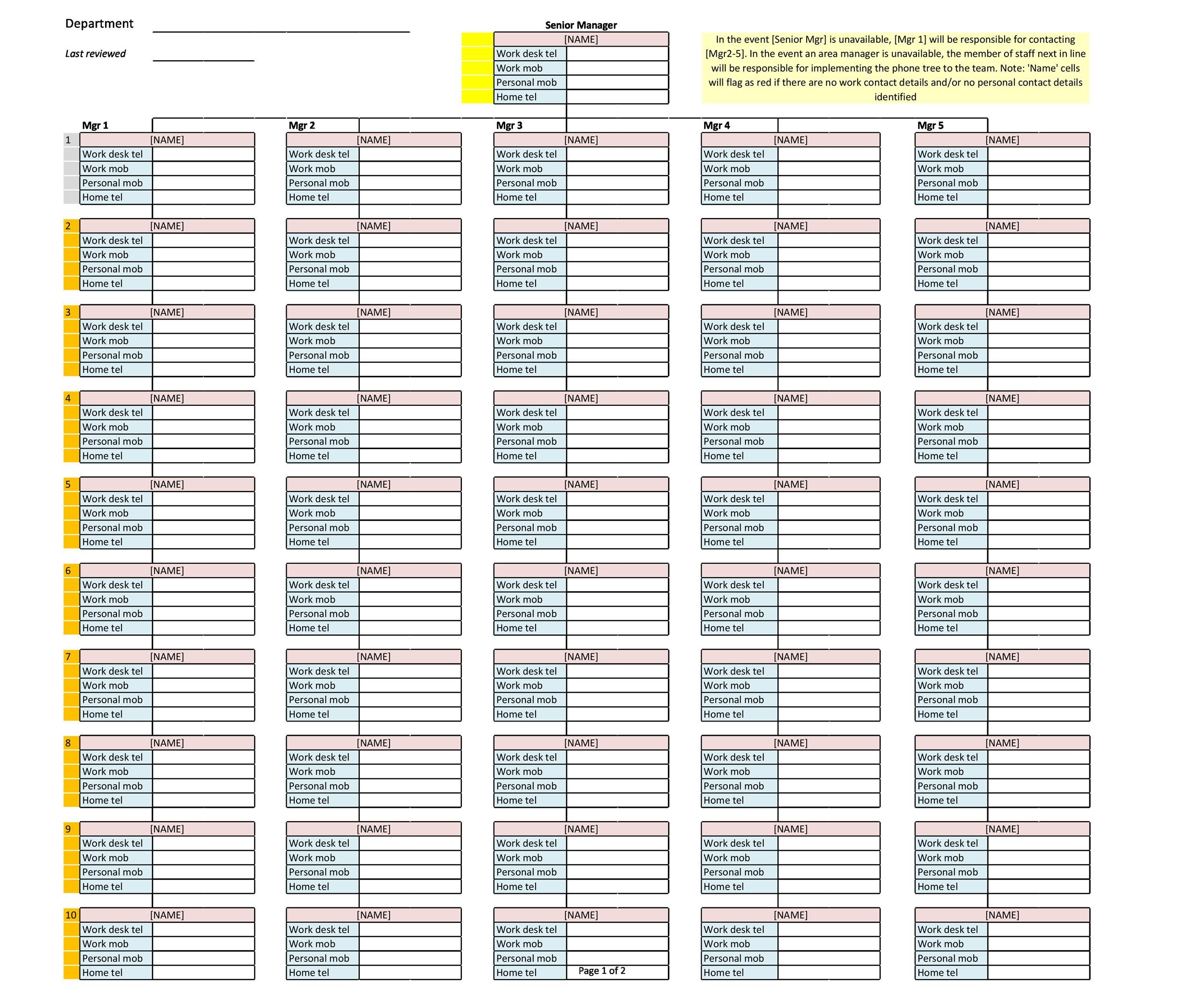 50 Free Phone Tree Templates Word Excel) TemplateLab