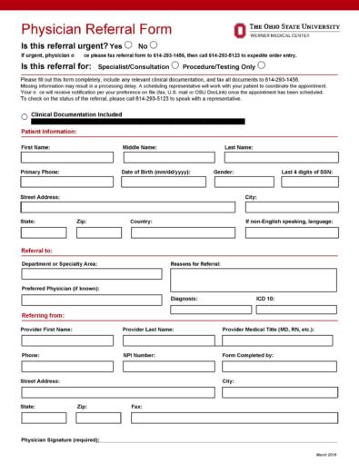 50 Referral Form Templates Medical And General Templatelab 1408