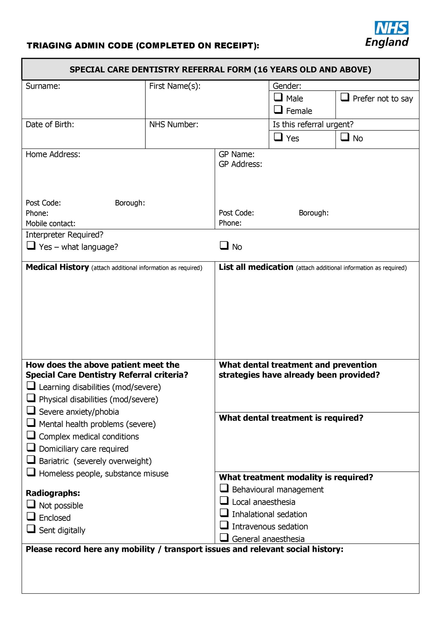 50 Referral Form Templates Medical And General Templatelab 3081
