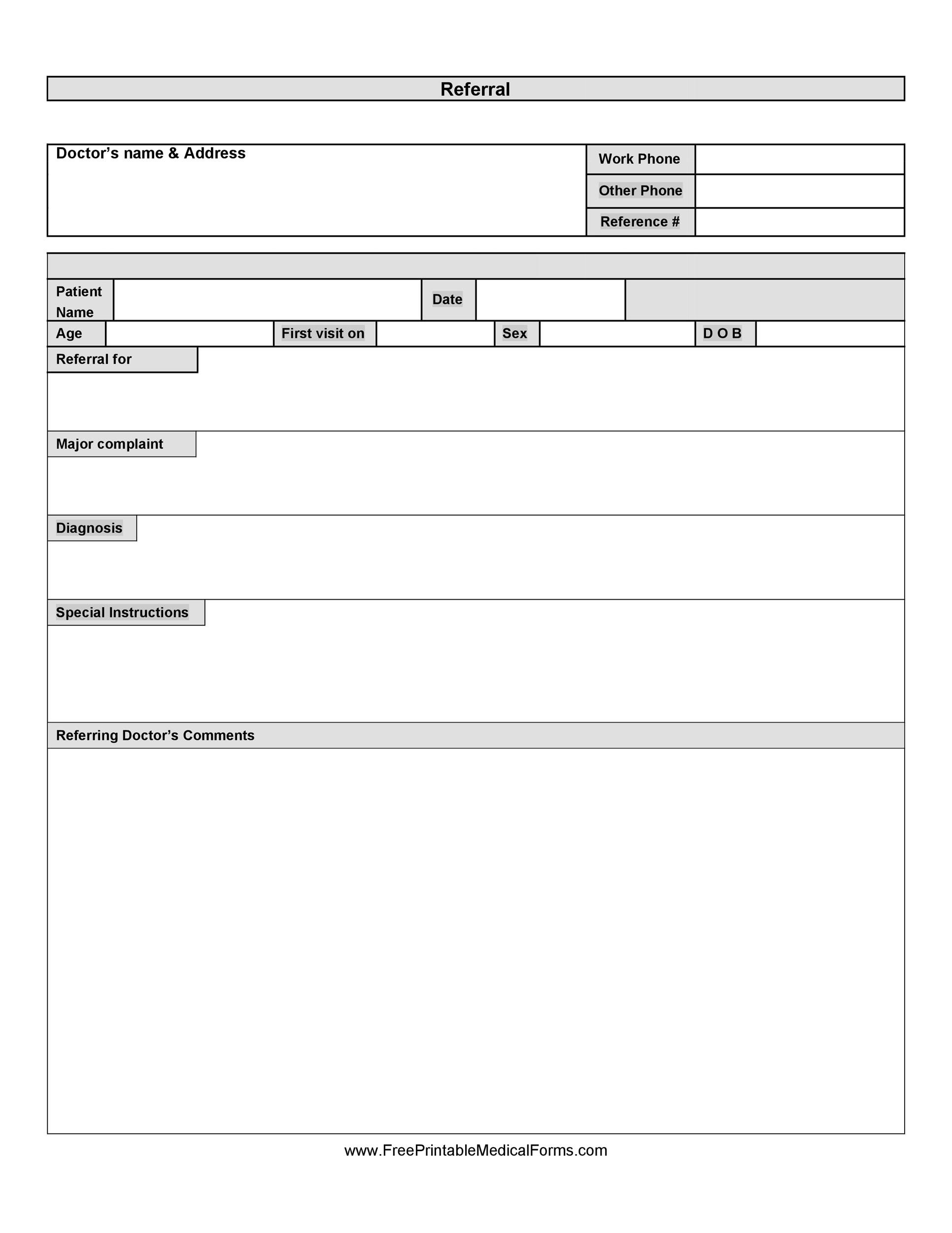 Free referral form template 20