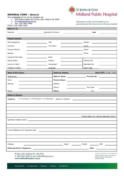 49 Referral Form Templates [Medical &amp; General] ᐅ TemplateLab