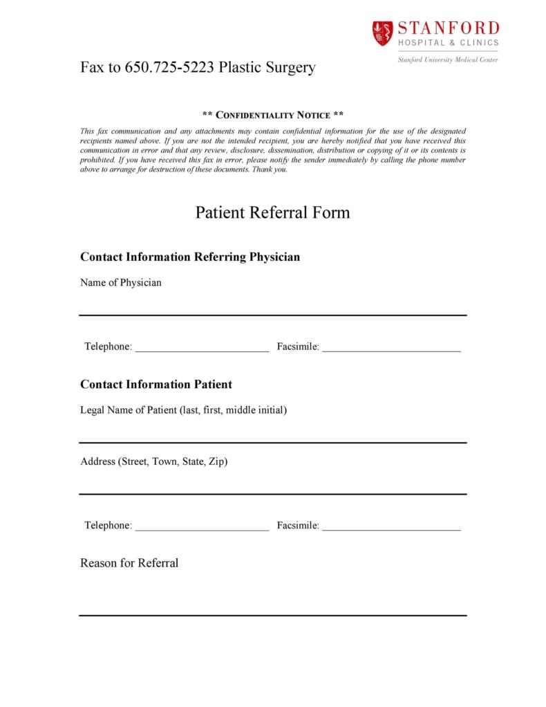 50 Referral Form Templates [Medical & General] ᐅ TemplateLab