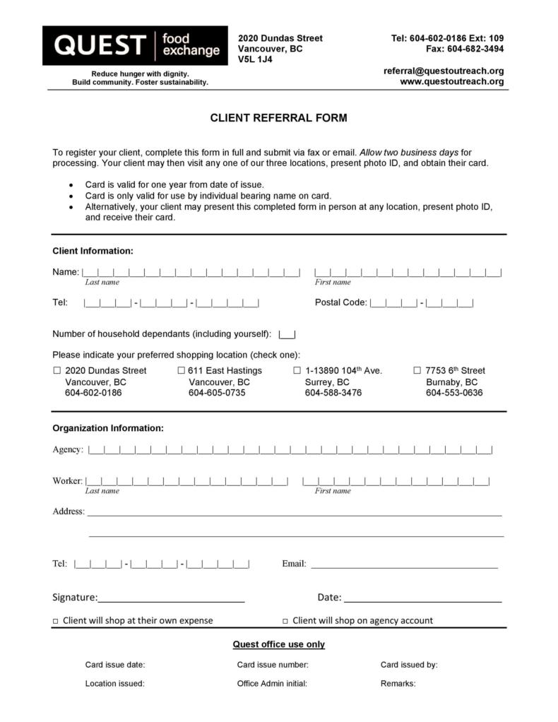 50 Referral Form Templates Medical And General Templatelab 2917