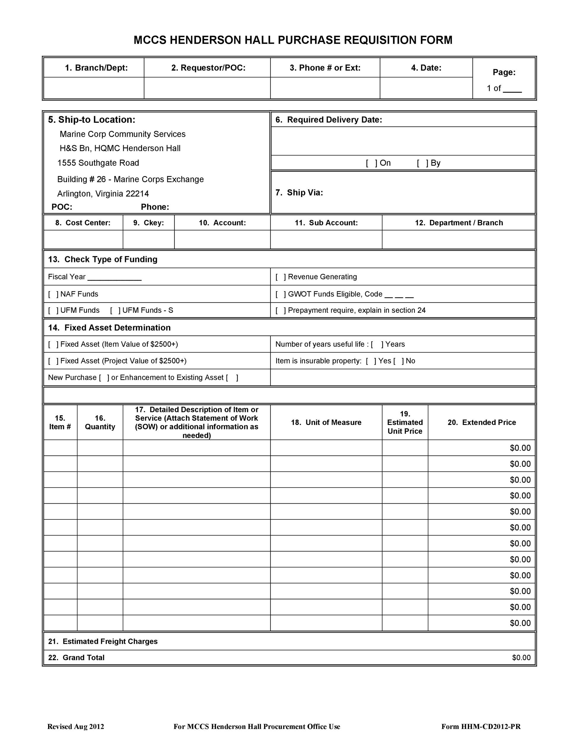 Free requisition form 33