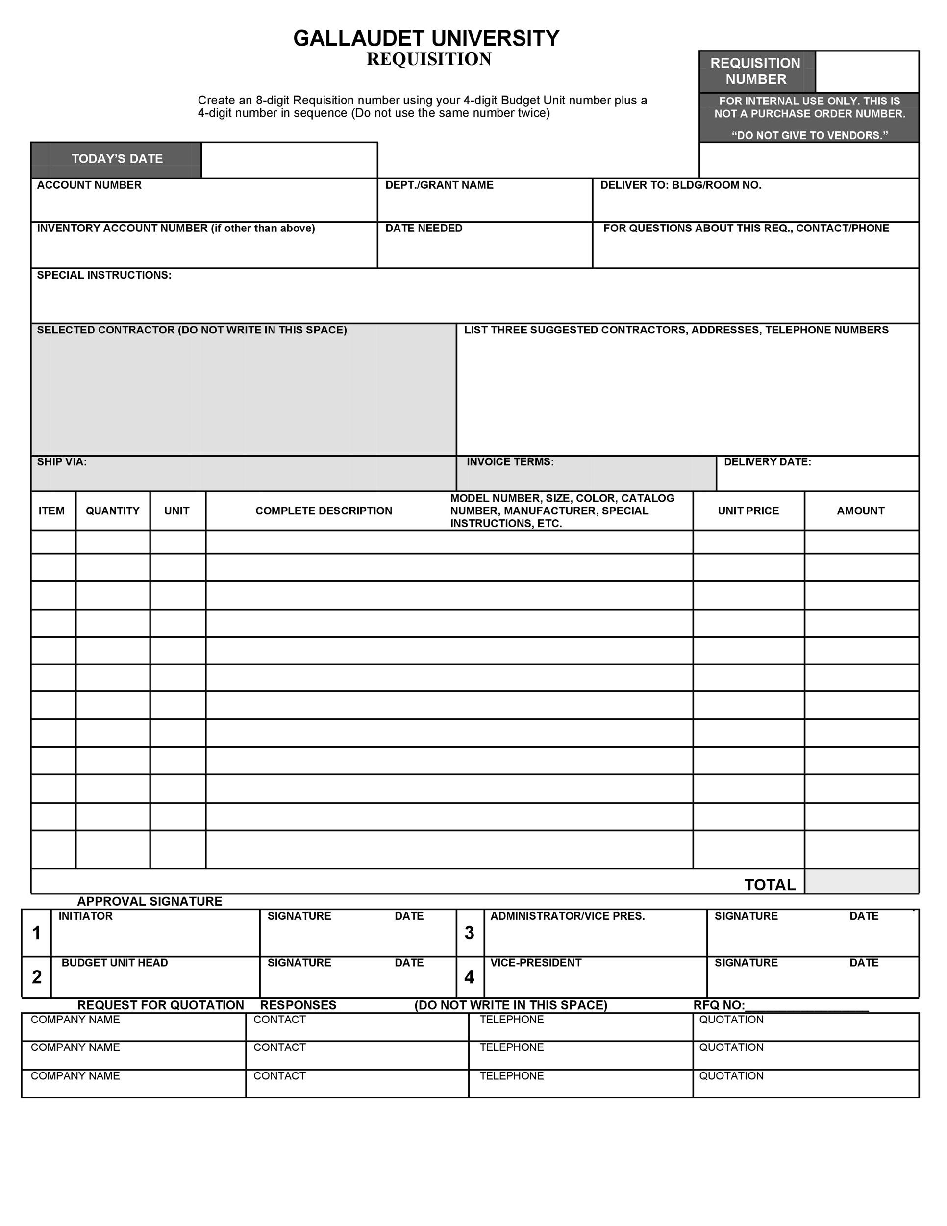 Free requisition form 50