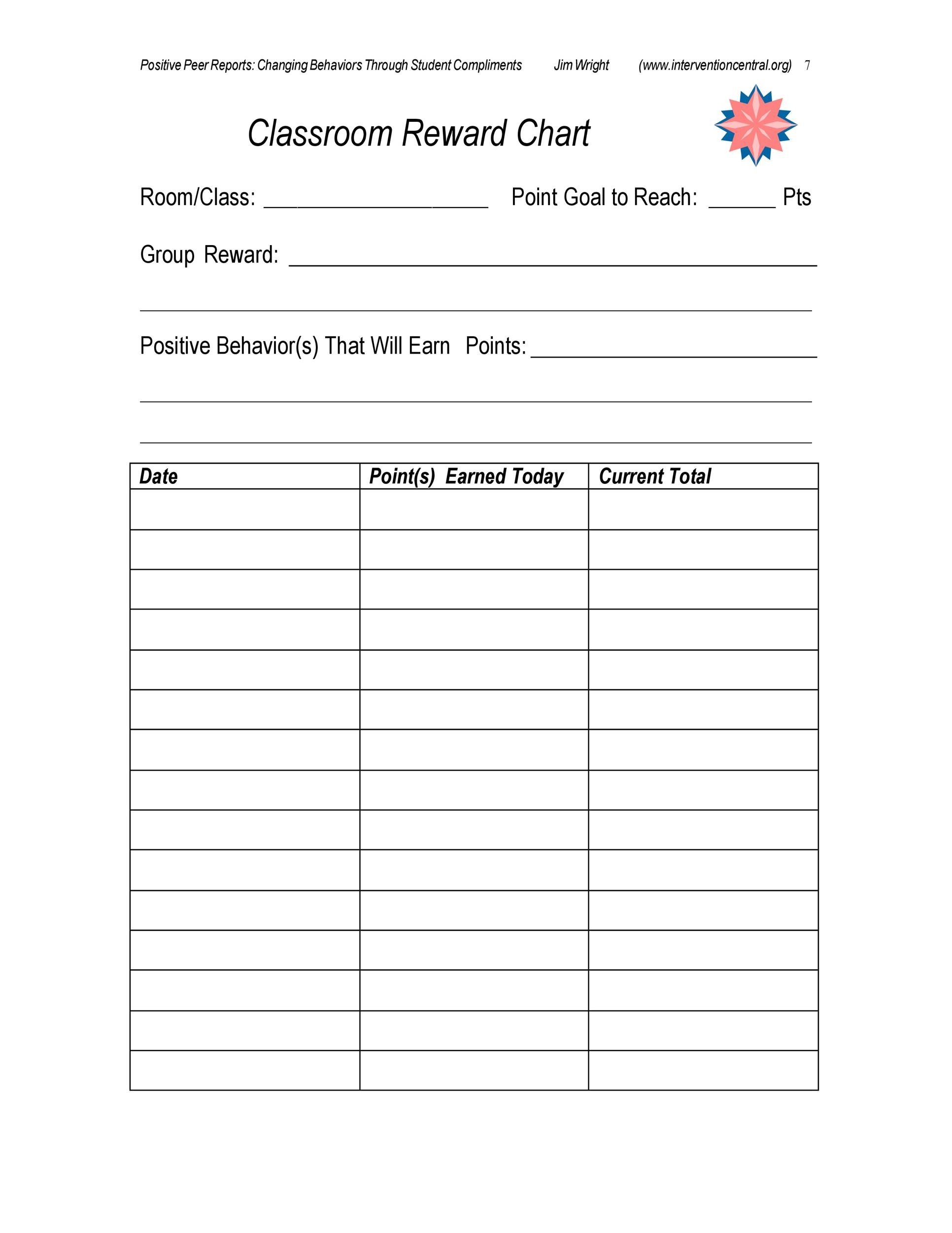 rewards writing student book pdf For Reward Chart Template Word