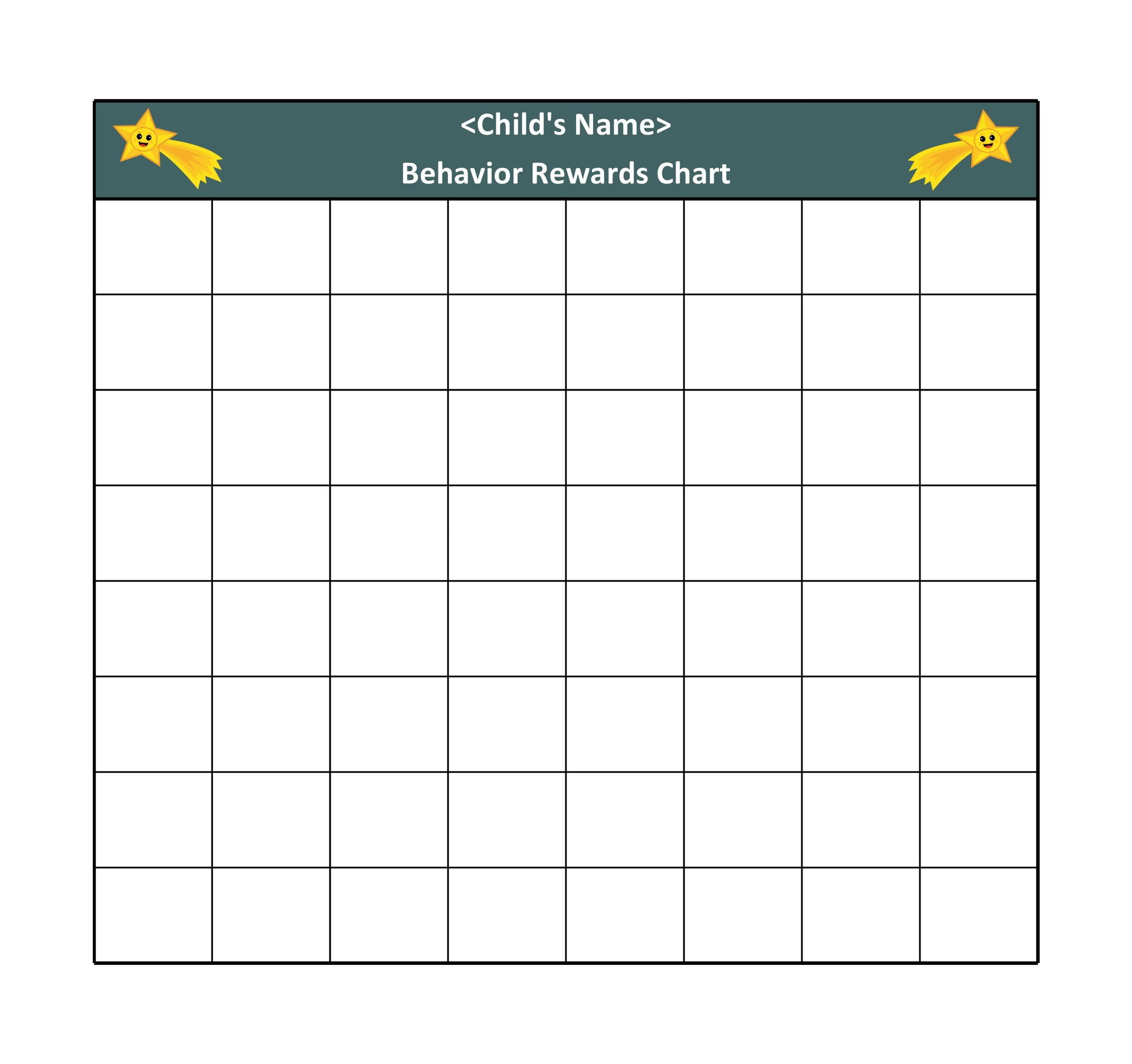 Reward Chart Printable With 5 Spaces