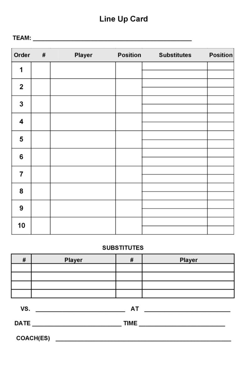 33 Printable Baseball Lineup Templates Free Download ᐅ TemplateLab