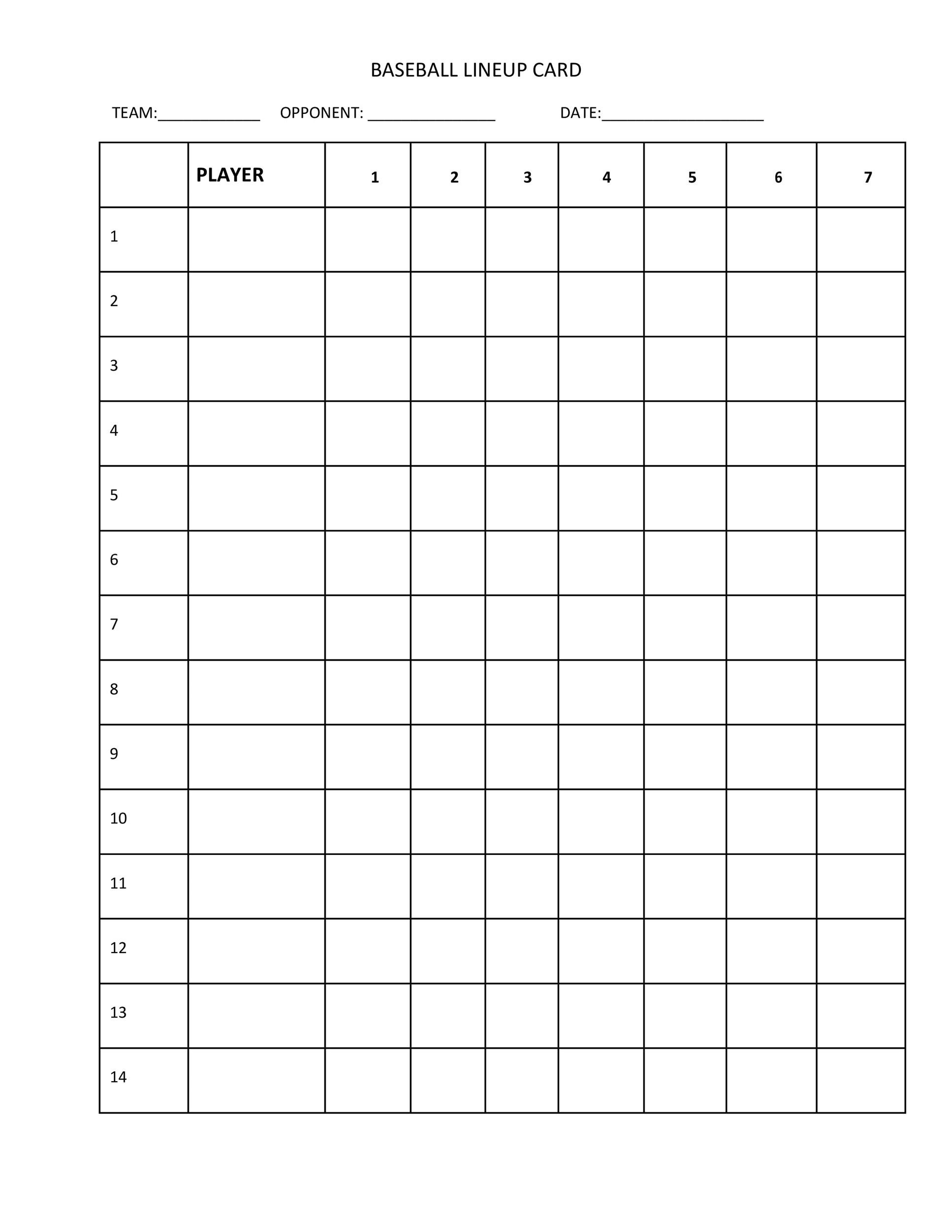Printable Lineup Cards Web Download And Print Resources From Usa Softball 