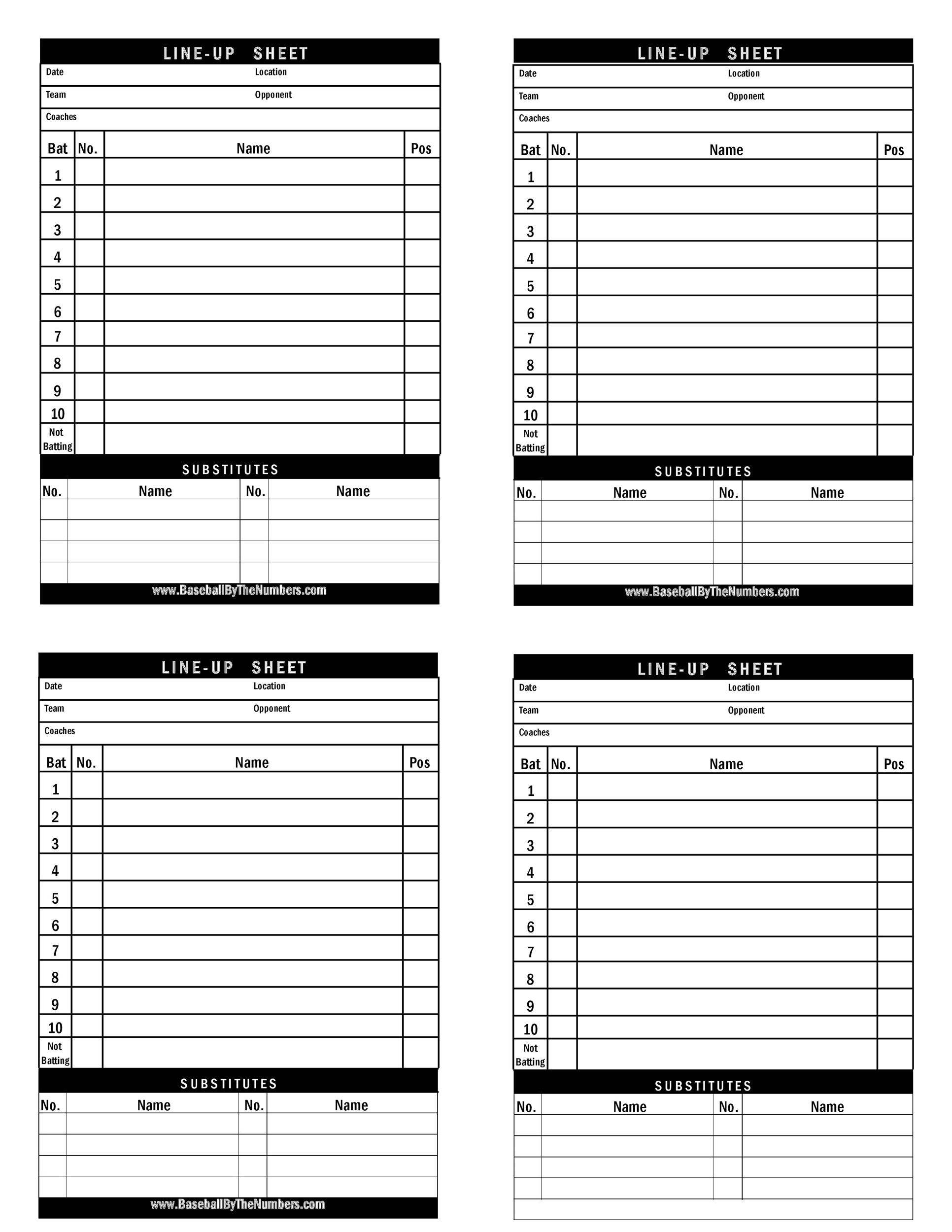 Free baseball lineup template 36