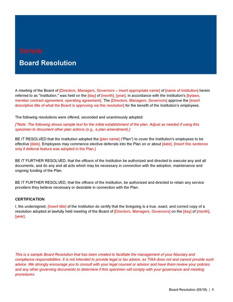 51 Best Board Resolution Templates & Samples ᐅ TemplateLab