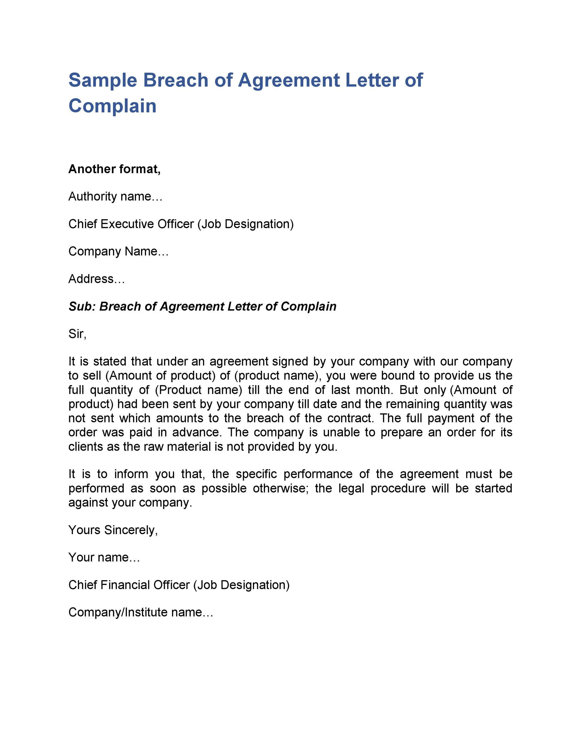 Sample Demand Letter For Breach Of Contract from templatelab.com