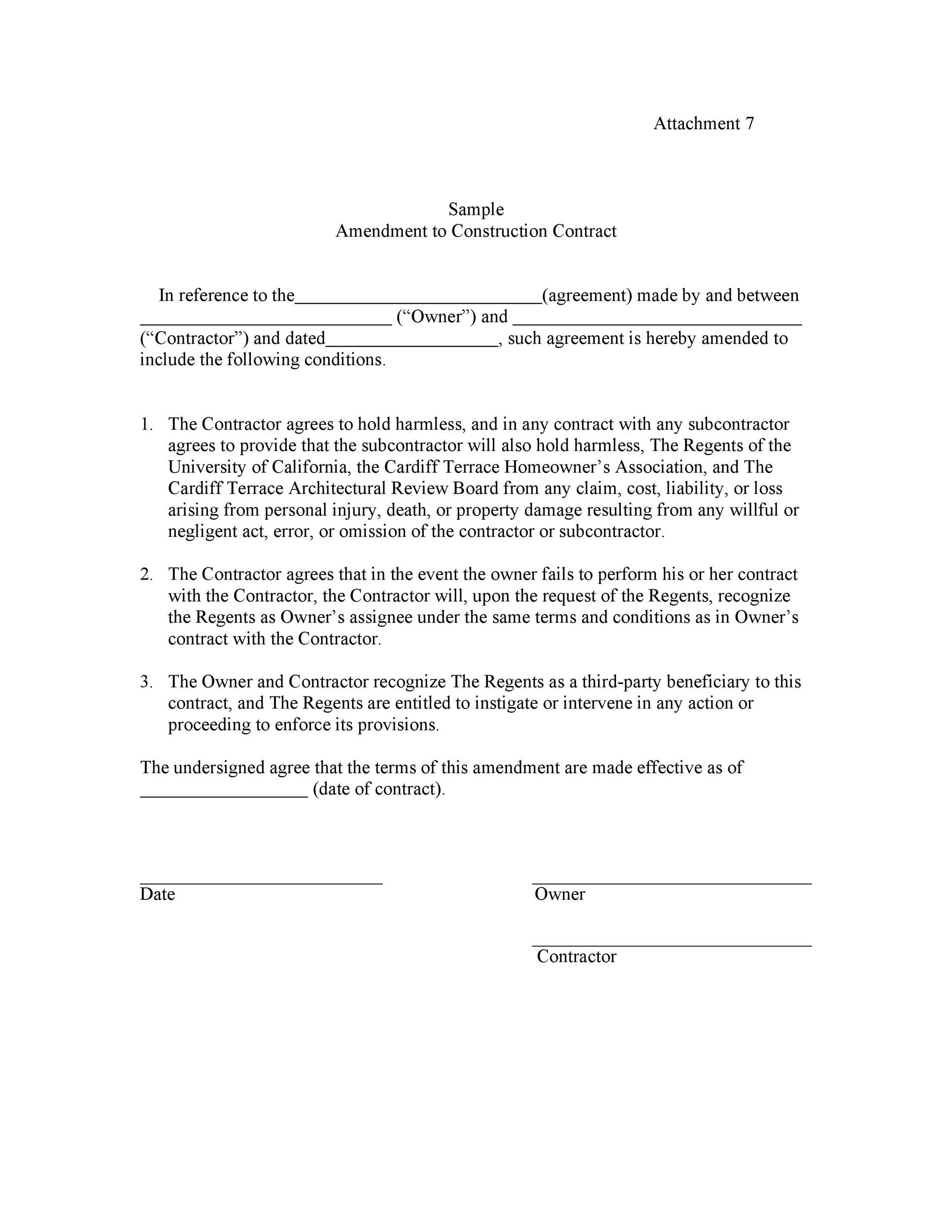 Free contract amendment 11