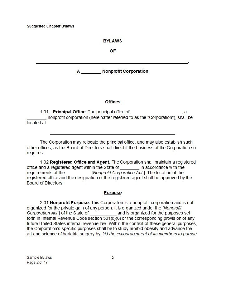 50 Simple Corporate Bylaws Templates Samples TemplateLab
