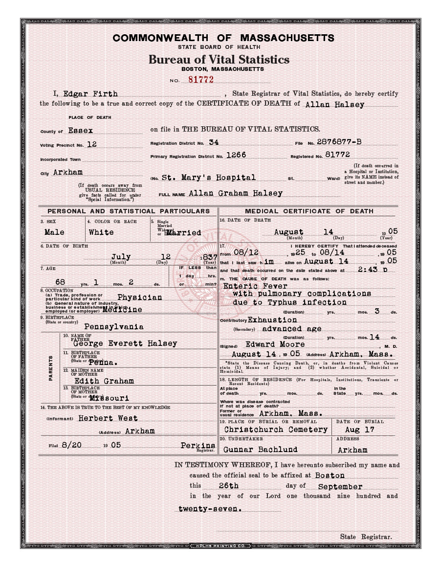 Free death certificate template 06