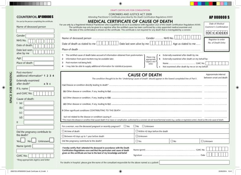 37 Blank Death Certificate Templates [100 FREE] ᐅ TemplateLab