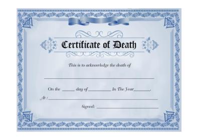 Death Certificate Templates