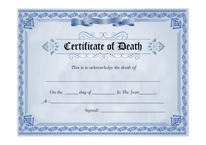 37 Blank Death Certificate Templates [100 FREE] ᐅ TemplateLab