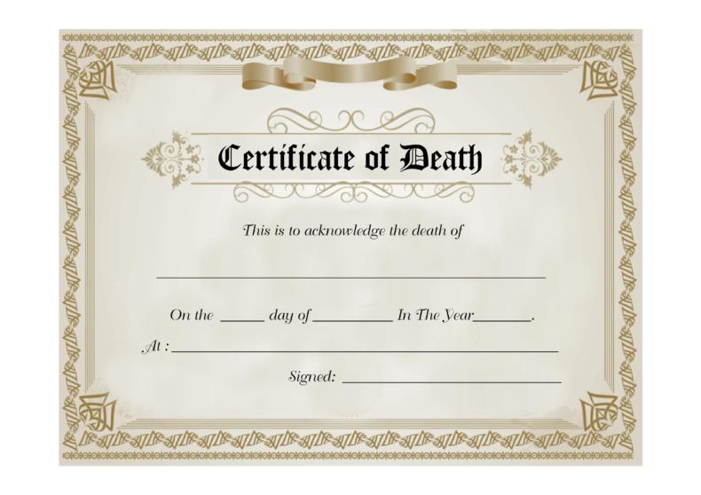 37 Blank Death Certificate Templates [100% FREE] ᐅ TemplateLab