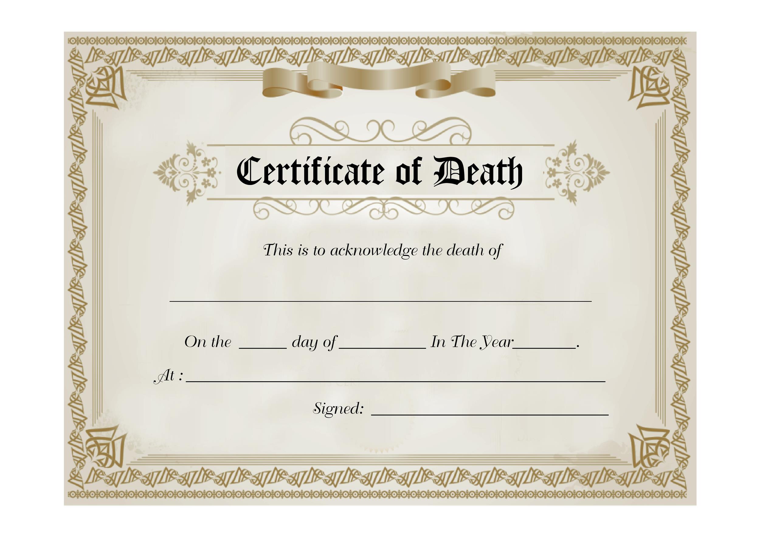 Death Certificate Illinois Template Corepsawe