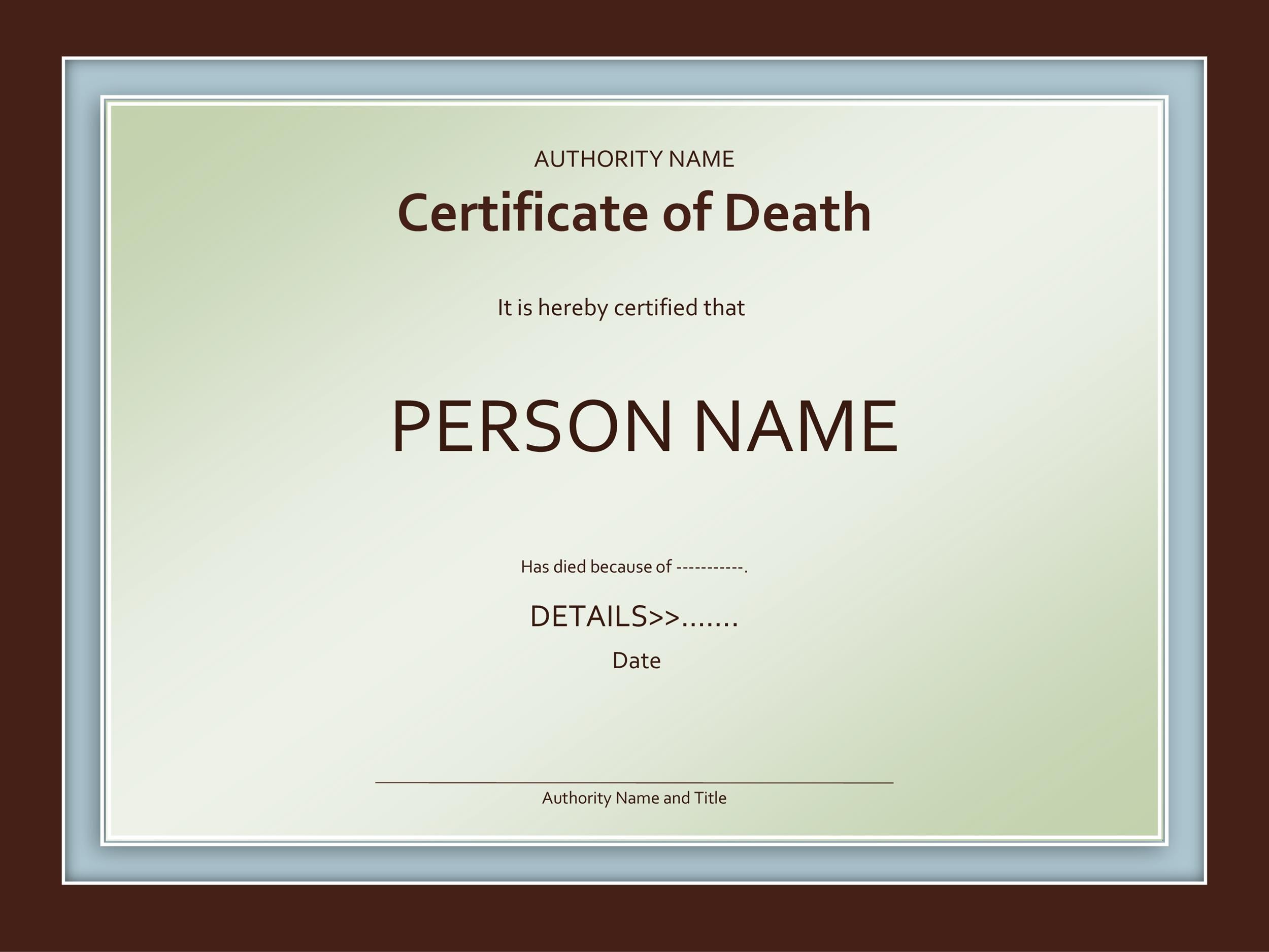 37 Blank Death Certificate Templates [100 FREE] ᐅ TemplateLab