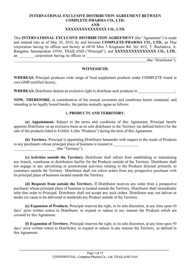 49 Best FREE Distribution Agreement Templates ᐅ TemplateLab