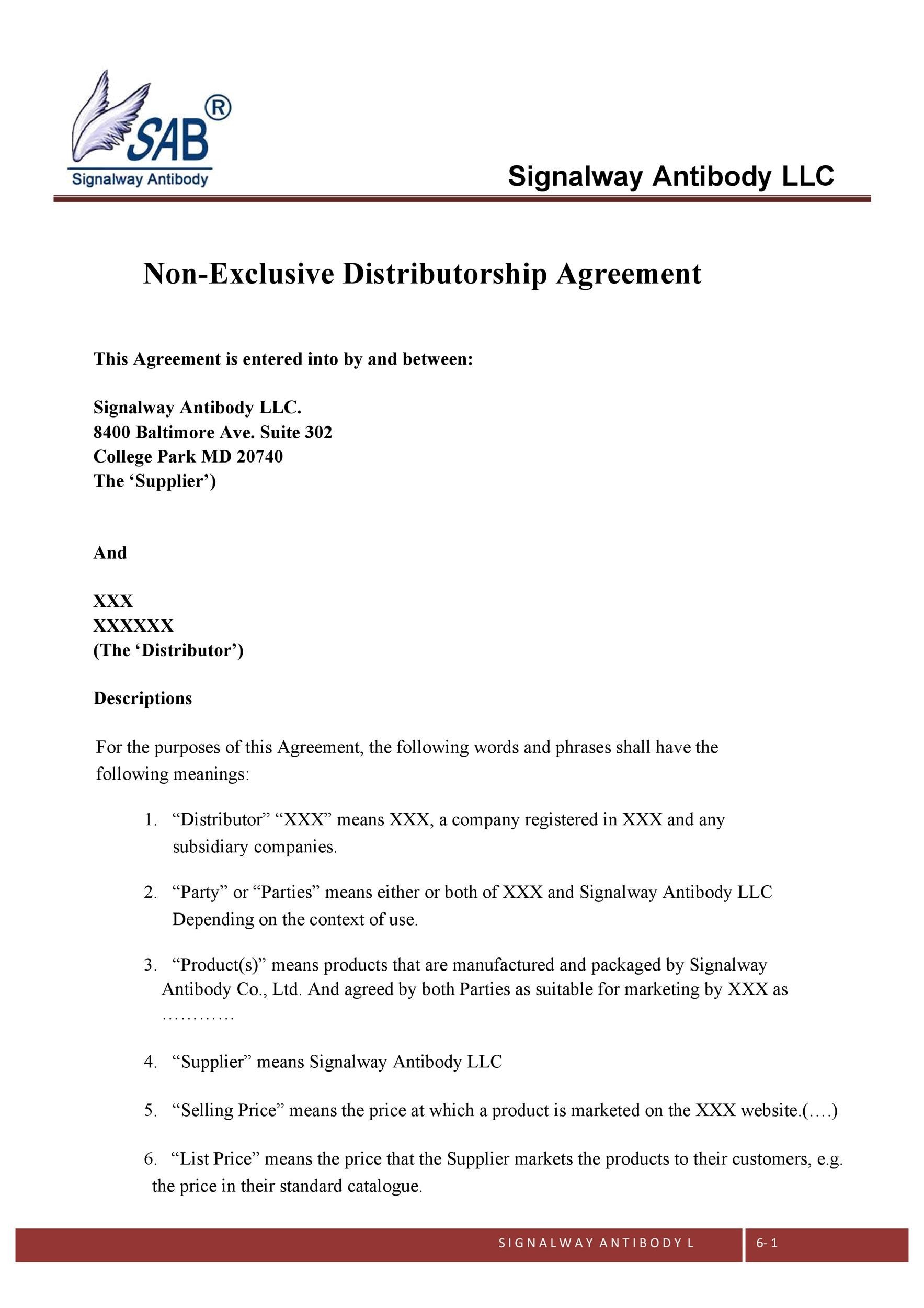 Free distribution agreement 32